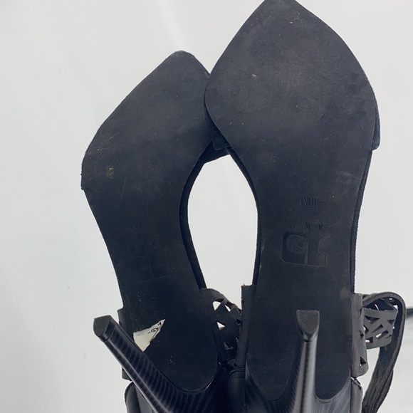 Joe's Jeans Women's Black Closed-Toe Stiletto Heels Laser Cut Straps size 10 - Picture 6 of 10
